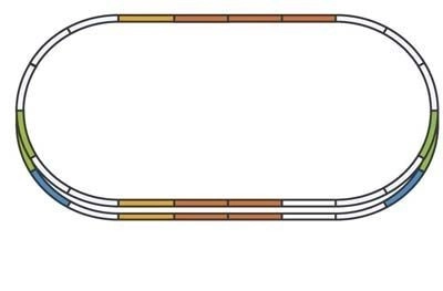 Parallele Strecke mit fließendem Oval
