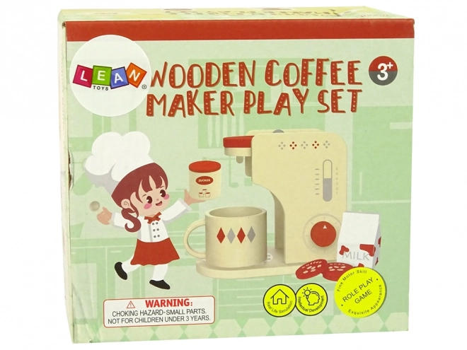 Kaffeemaschine Spielset aus Holz für Kinder