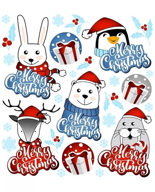 Weihnachtliche Tierstickers kleiner Bogen