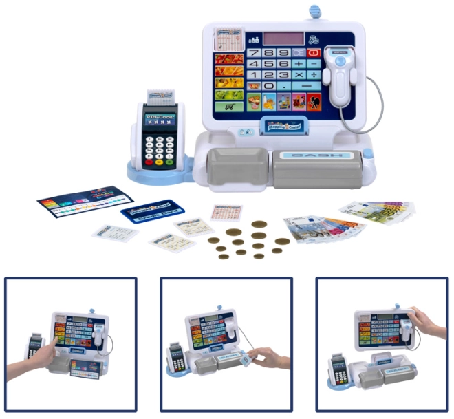 Elektronische Spielzeugkasse mit Terminal und Scanner