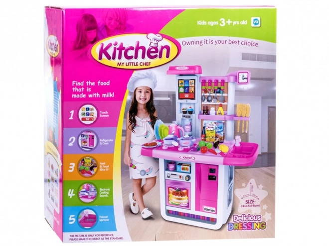 Interaktive Kinderküche mit Kühlschrank – rosa