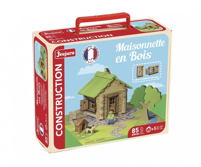 Jeujura Holzbaukasten 85 Teile Haus Maisonette