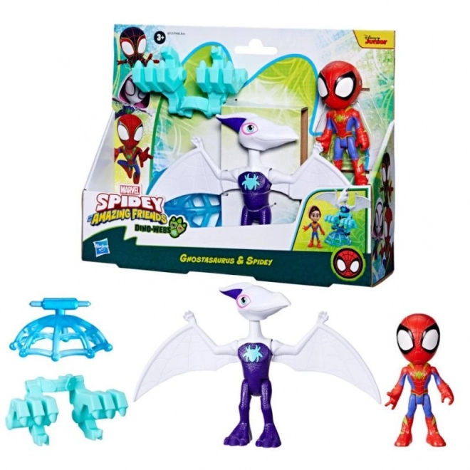 Spider-Man Spidey und Seine Fantastischen Freunde Figur mit Dinosaurier und Zubehör