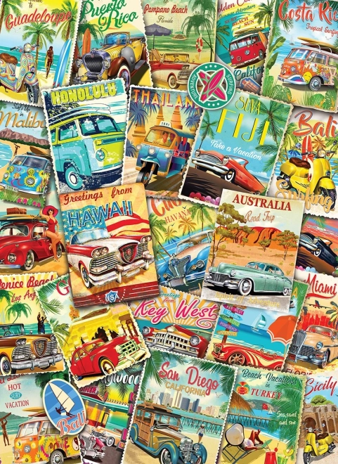 Retro Reisecollage Puzzle 1000 Teile