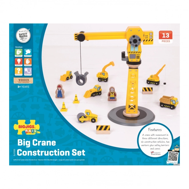 Bigjigs Rail Kran und Baugeräte Set