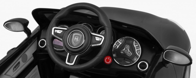 Turbo-S batteriebetriebenes Auto für Kinder schwarz + Fernbedienung + langsames Starten + EVA-Räder + Radio MP3