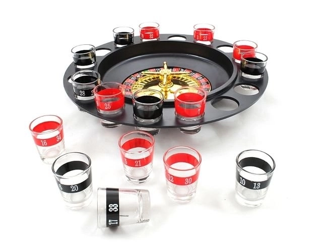 Party-Roulette-Spielset mit 16 Gläsern