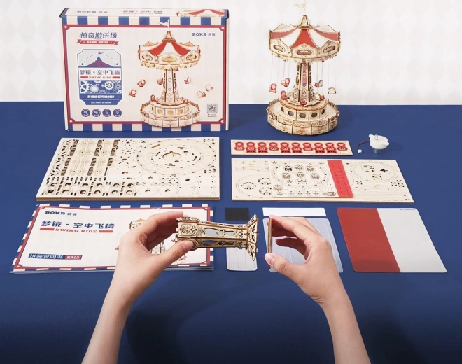 Rokr 3D Holzpuzzle Musikbox Karussell