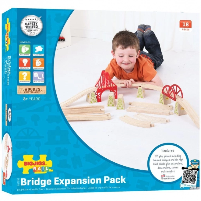 Bigjigs Rail Holzschienen Set Brücke 18 Teile