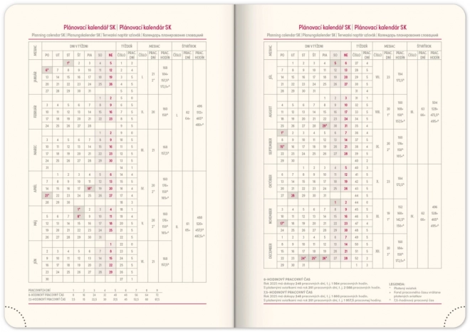 Notique Wochenkalender Diamante 2025 in Schwarz, 15 x 21 cm