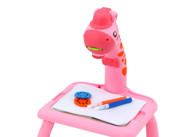 Projektor-Zeichenbrett Giraffe Rosa mit Stiften