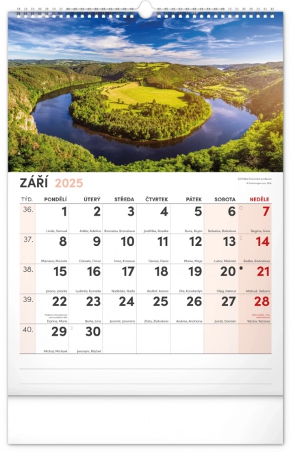 Notique Wandkalender Malerische Ecken von Tschechien 2025