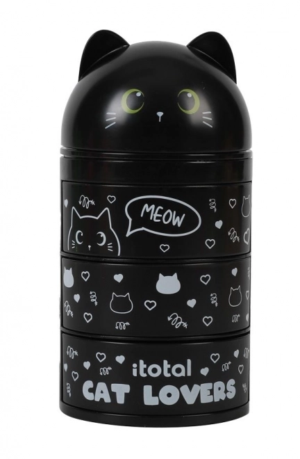 Organizer mit Fächern Schwarze Katze