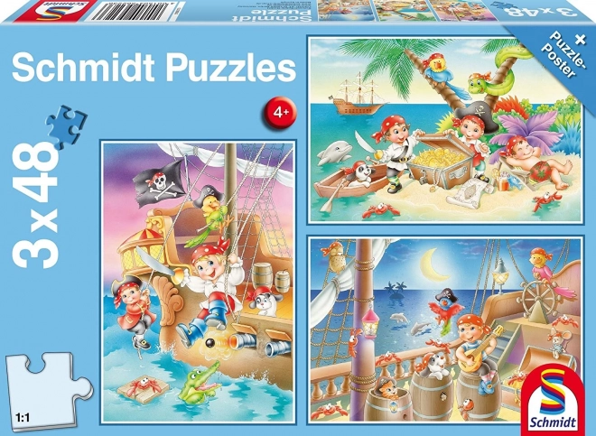 Schmidt Puzzle Piraten 3x48 Teile