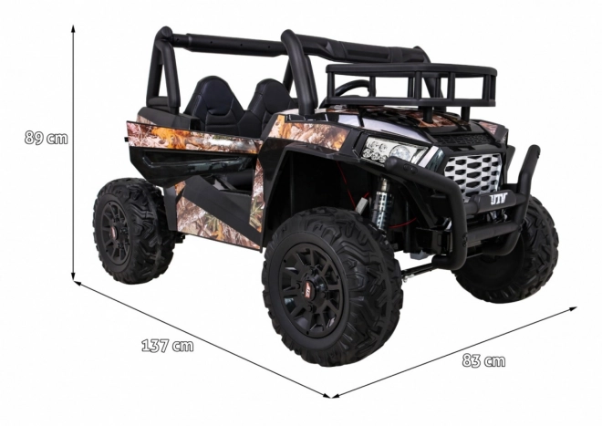 Buggy UTV Off-road für Kinder schwarz + Fernbedienung + Gepäckträger + langsamer Start + EVA + MP3 LED