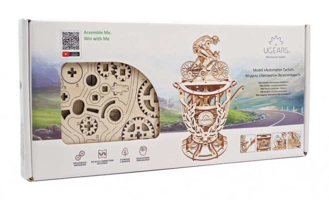 Ugears Mechanisches 3D Holzpuzzle - Selbstfahrender Radfahrer