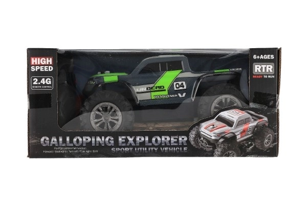 RC Geländewagen Pickup grau-grün mit Fernsteuerung