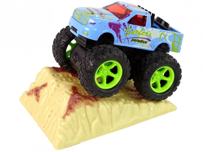 Monster Truck Spielzeugauto mit Rückziehantrieb und Sprungrampe