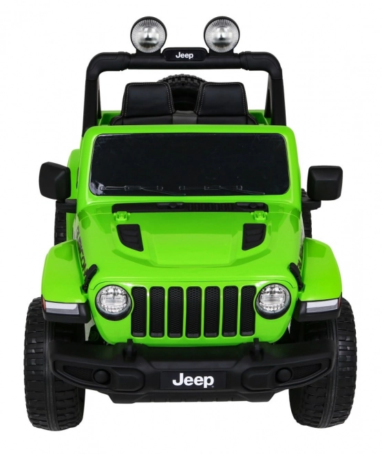 Jeep Wrangler Rubicon Batterie für Kinder Grün + Fernbedienung + MP3 LED Radio + EVA Räder