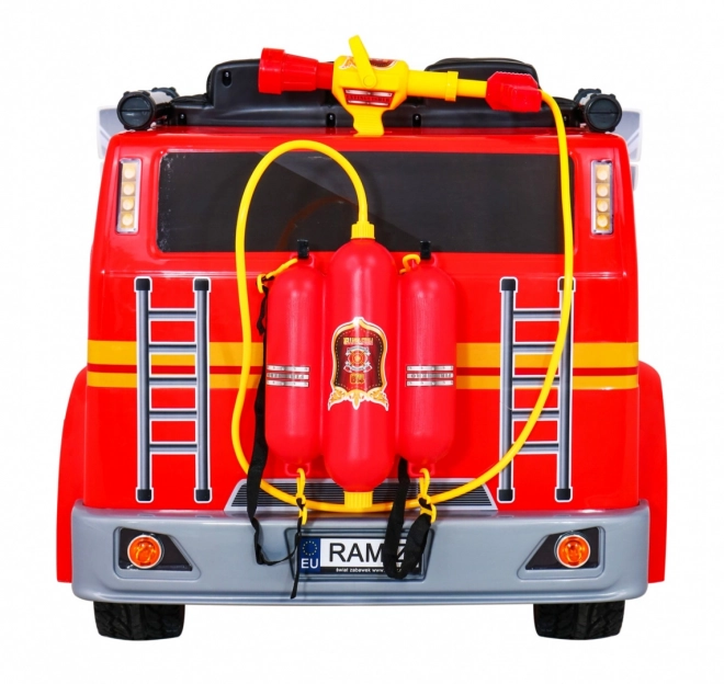 Kinderspielzeug-Feuerwehrauto mit Batterie + Wasserspritze + Megafon + Feuerwehrhahn + Steuerung
