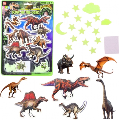 Leuchtende Wandaufkleber – Dinosaurier und Sternchen