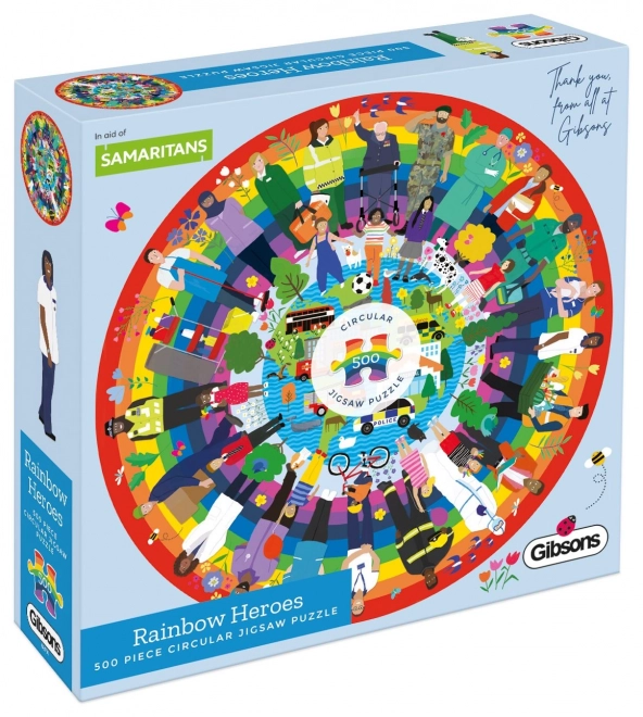 Gibsons Rundpuzzle Regenbogen Helden 500 Teile