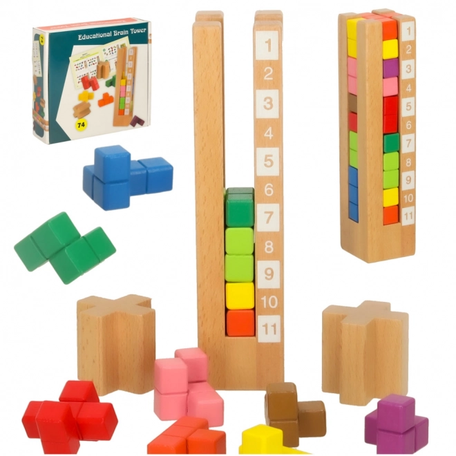 Bunte Montessori-Holzbausteine