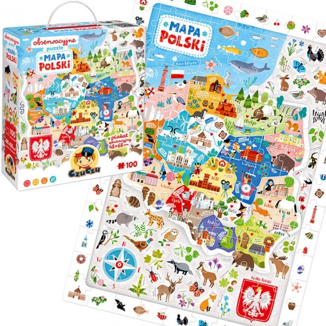 Puzzle Mapa von Polen 100 Teile