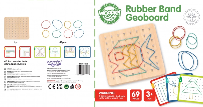 Holz-Geoplan-Spiel mit Gummibändern für Kinder