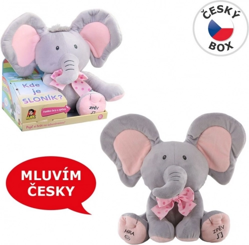 Interaktiver Plüschelefant – Versteckspiel 25 cm