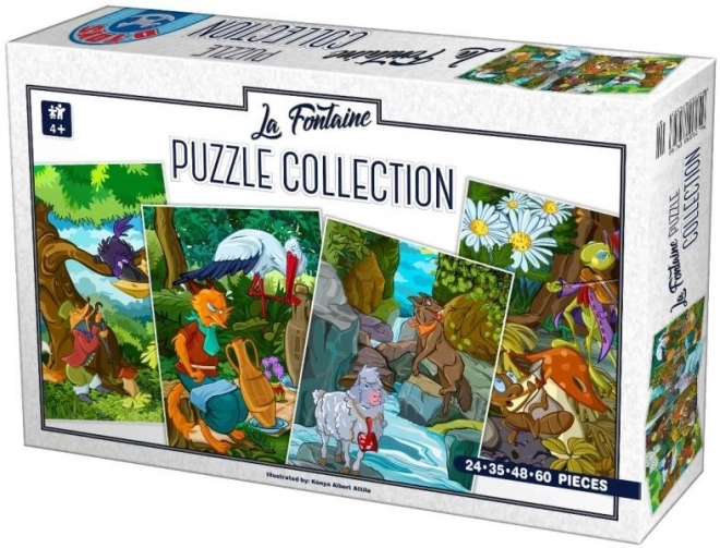 Puzzle La Fontaine Märchen 4 in 1 für Kinder