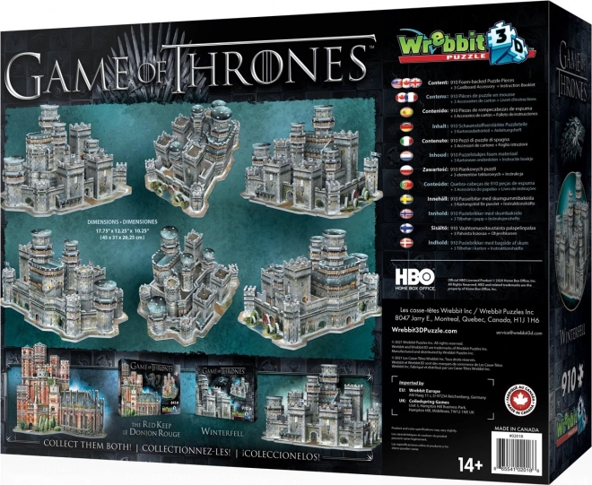 WREBBIT 3D-Puzzle Game of Thrones: Winterfell 910 Teile