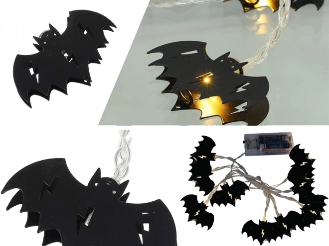 10 LED Halloween Lichterkette mit Fledermäusen 200 cm