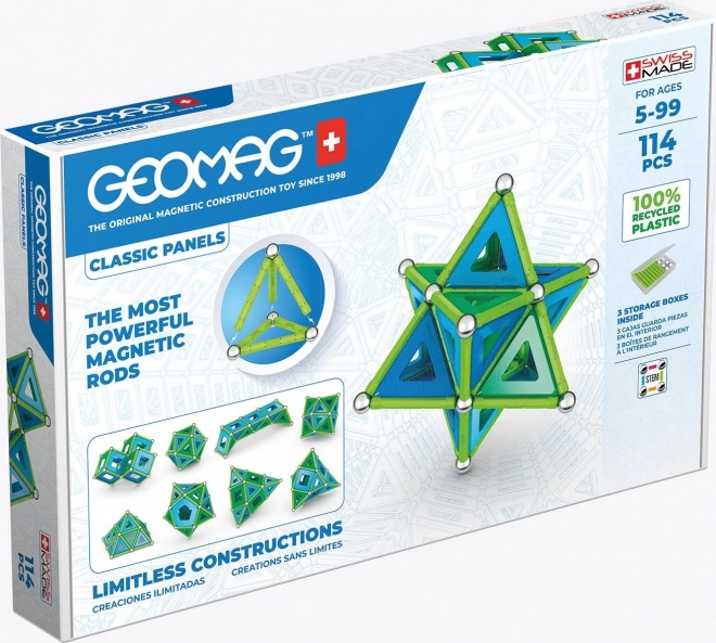 Geomag Klassische Magnetbausteine aus recyceltem Material 114 Teile