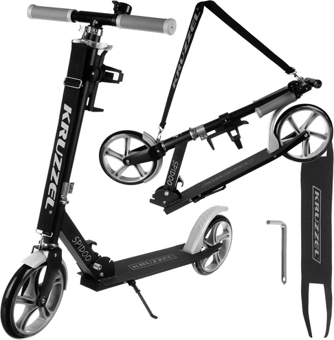 Faltbarer City-Roller für Kinder mit großen Rädern (200 mm) – grau