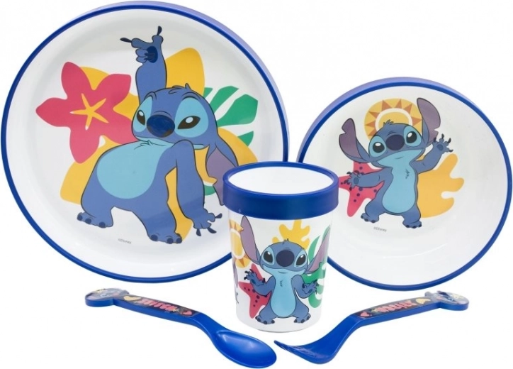 Kinder-Essset 5-in-1 mit Stitch-Motiv