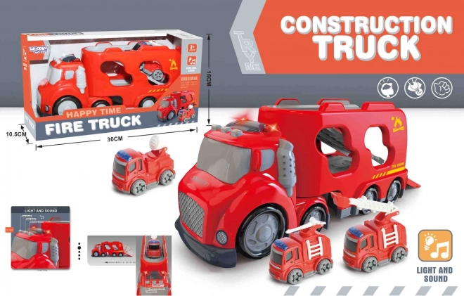 Großer roter Abschleppwagen City Truck mit Licht- und Soundeffekten