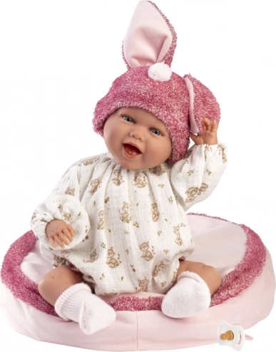 Realistische Babypuppe mit Geräuschen und weichem Stoffkörper - Llorens