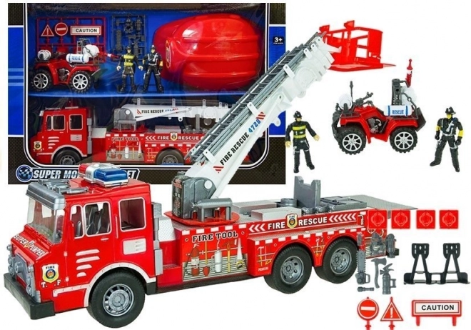 Großes Feuerwehrset mit Helm und Quad