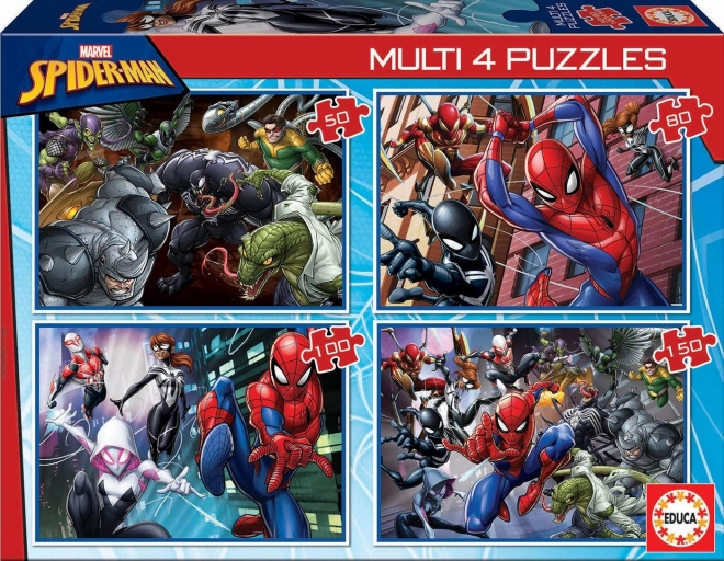 Spiderman Puzzle Set 4-in-1