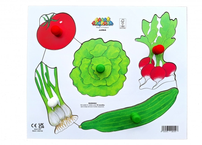 Holzpuzzle Obst und Gemüse erkennen und schneiden