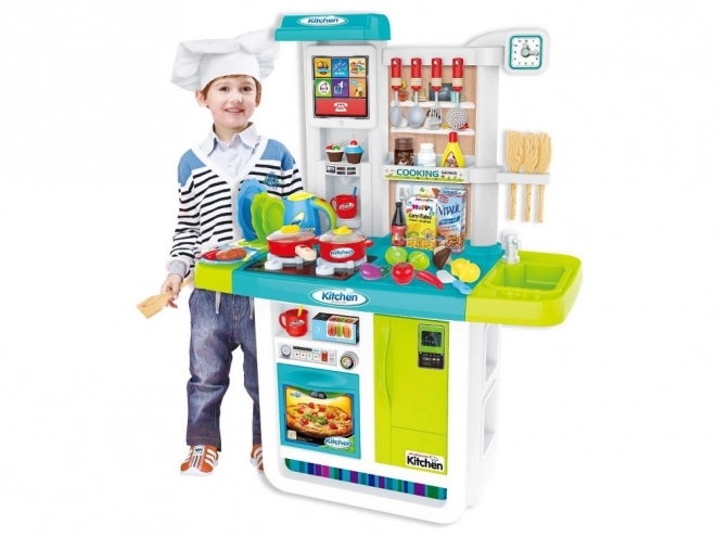 Interaktive Kinderküche mit Kühlschrank – blau