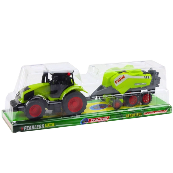 Traktor mit Ballenpresse Grün