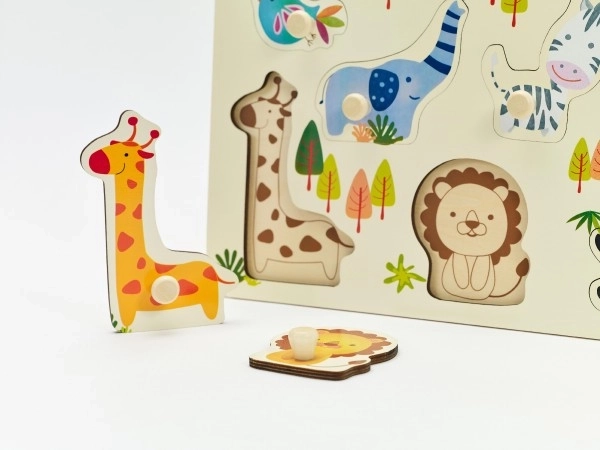 Puzzle-Formspiel Zoo aus Holz