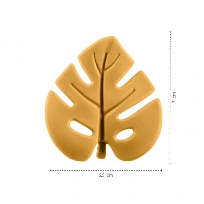 Silikon Beißring Leaf Taubengrau