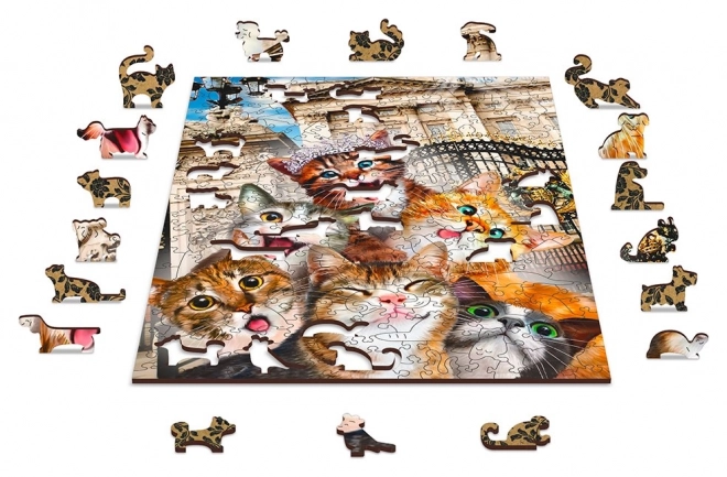 Holzpuzzle Katzen in London 2-in-1