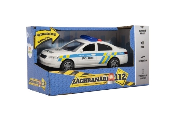 Polizeiauto Kunststoff 15cm mit Batterie und Licht