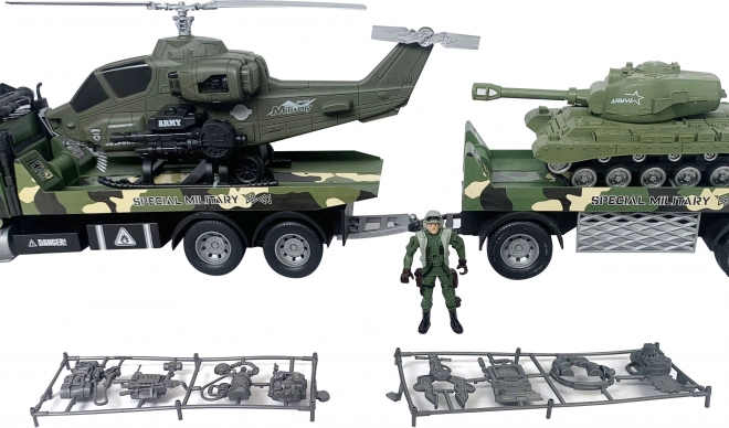 Militärischer Sattelschlepper mit Soldat 80 cm