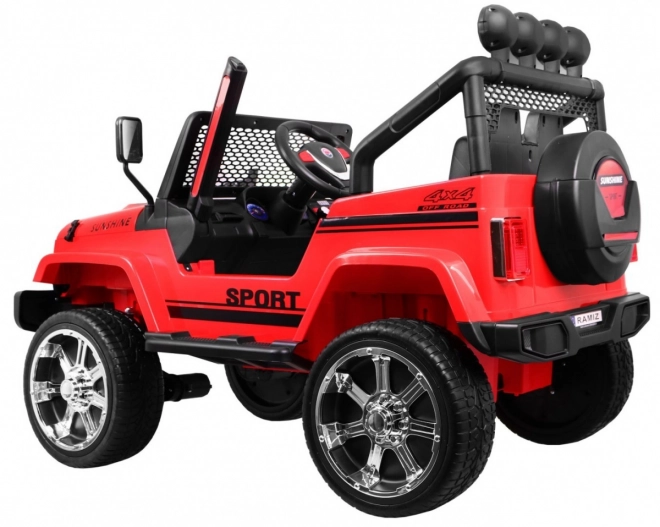 Geländewagen Raptor Drifter Rot + Fernbedienung + Antrieb 4x4 + Stauraum + Langsamer Start + MP3 LED Diode