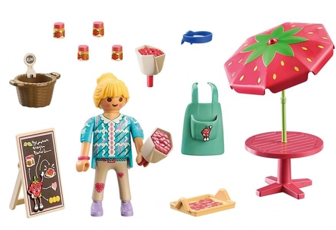 Spielset mit Figuren: PLAYMOBIL Erdbeerstand